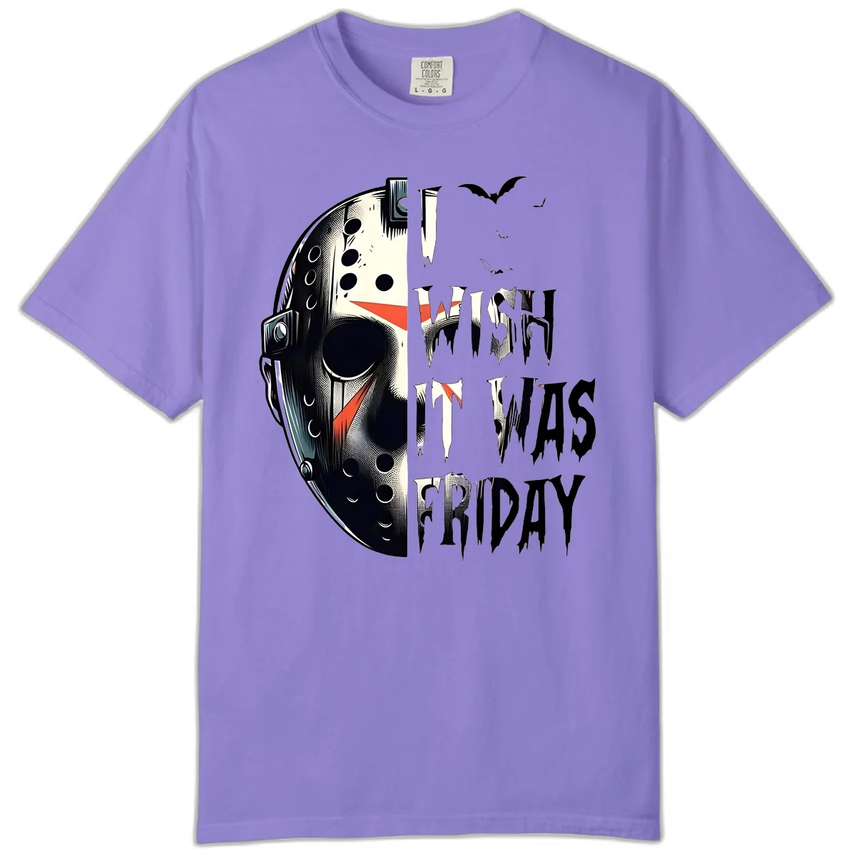 I Wish It Was Friday Jason Mask Comfort Color in Violet