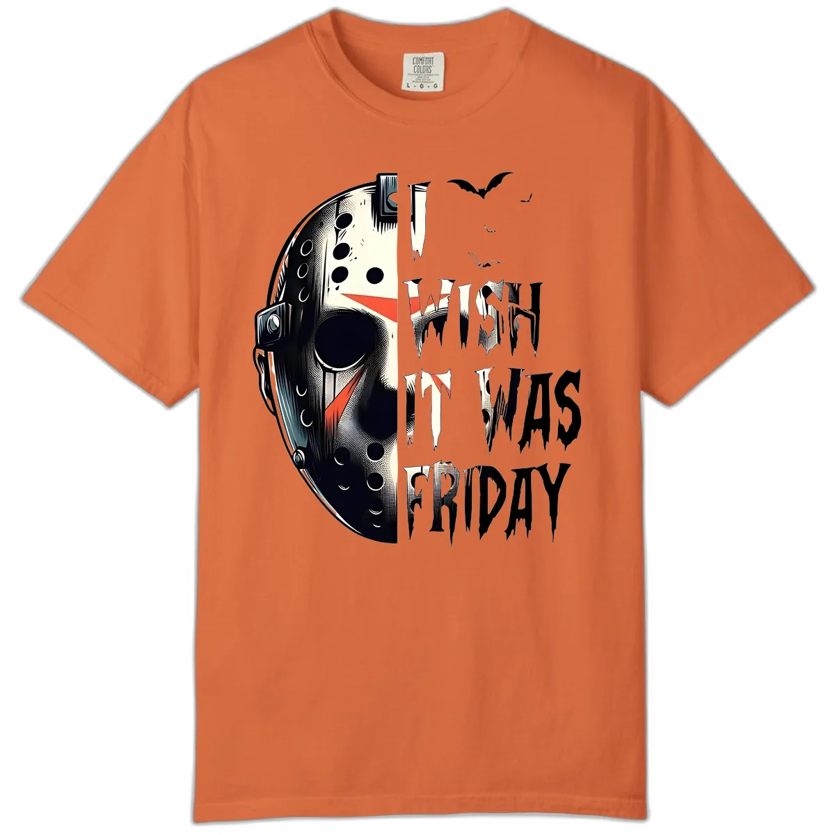 I Wish It Was Friday Jason Mask Comfort Color in Burnt Orange