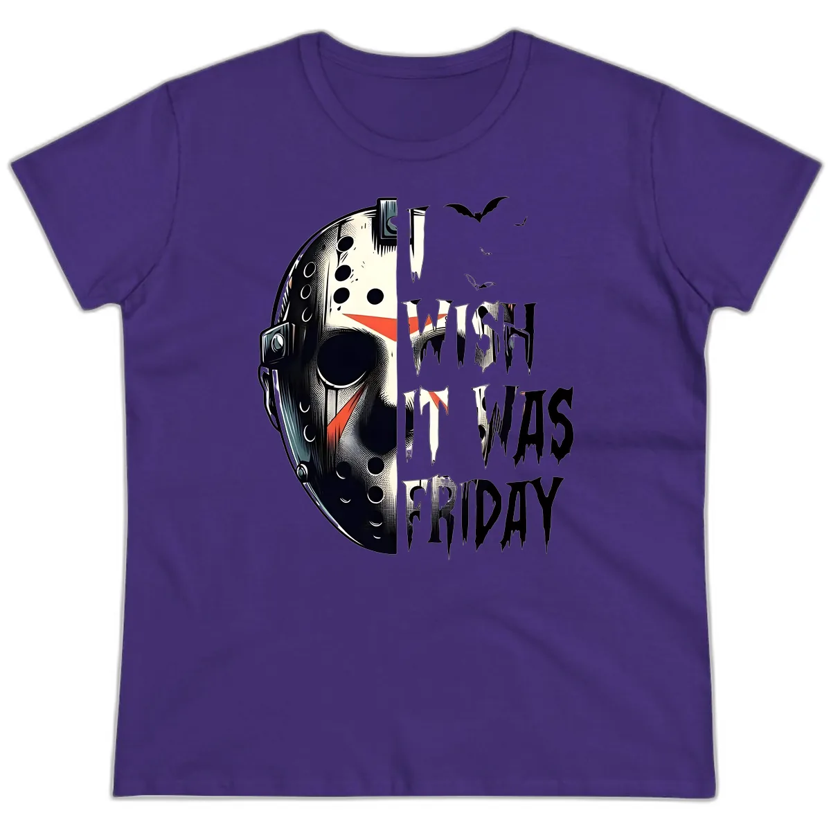 I Wish It Was Friday Jason Mask Ladies Tee in Purple