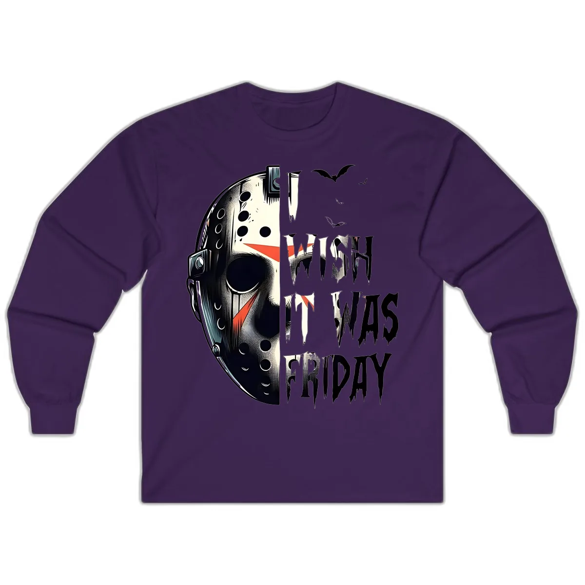 I Wish It Was Friday Jason Mask Long Sleeve in Purple