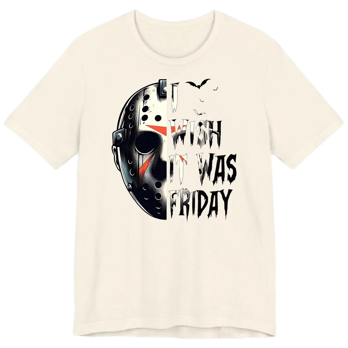 I Wish It Was Friday Jason Mask Premium T-Shirt in Natural