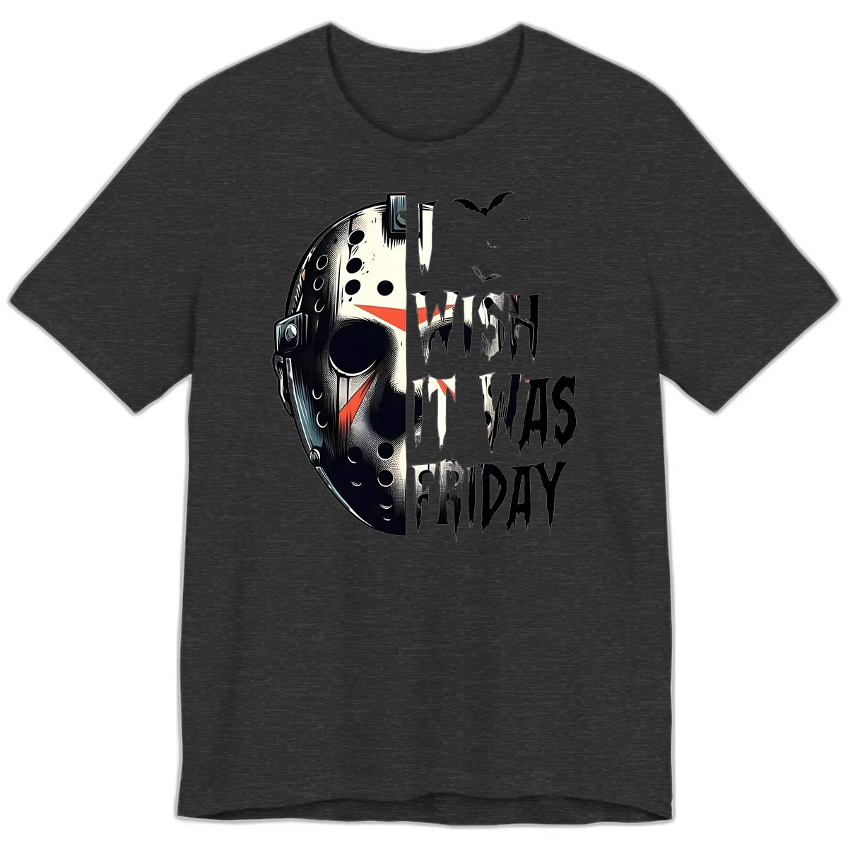 I Wish It Was Friday Jason Mask Premium T-Shirt in Dark Grey Heather