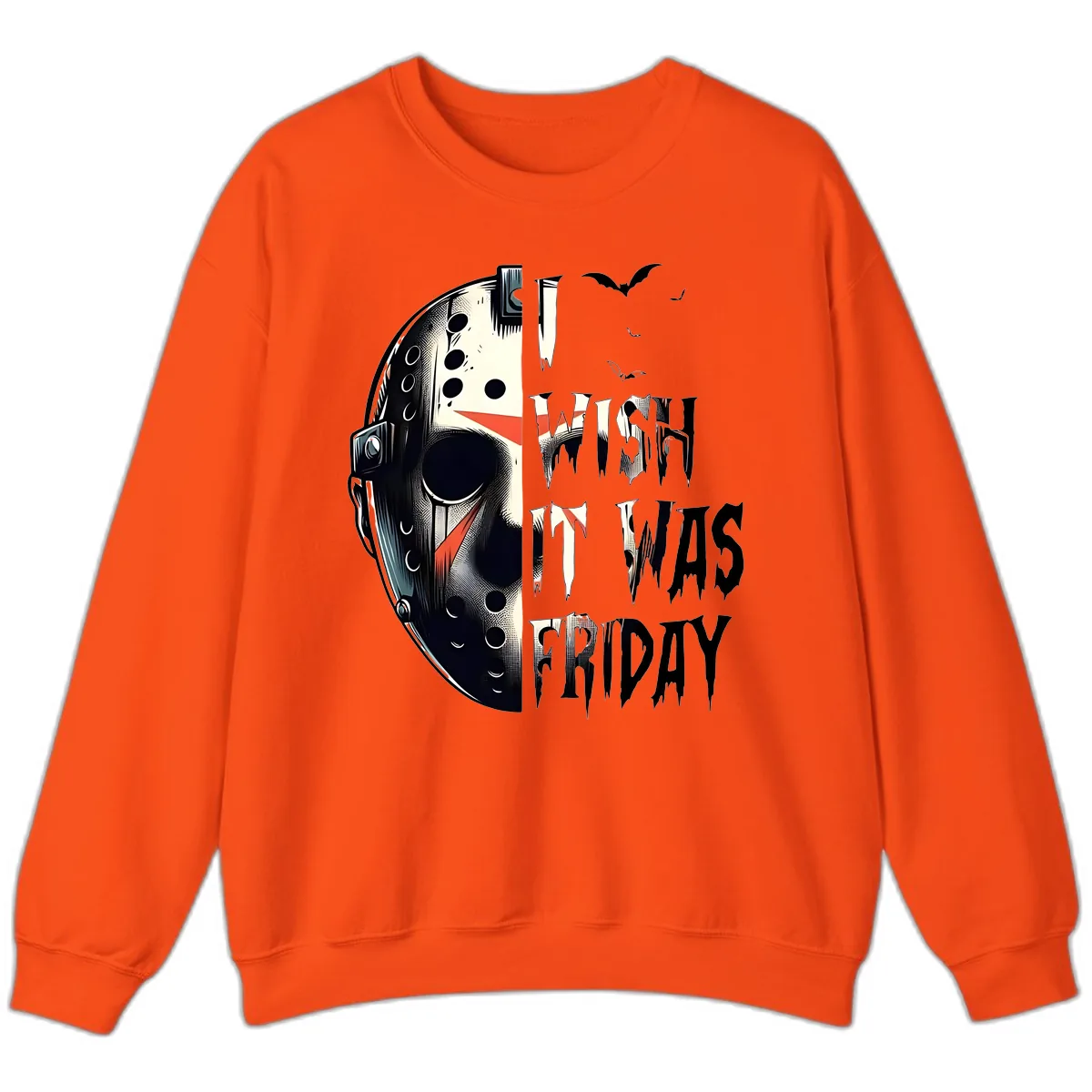 I Wish It Was Friday Jason Mask Sweatshirt in Orange
