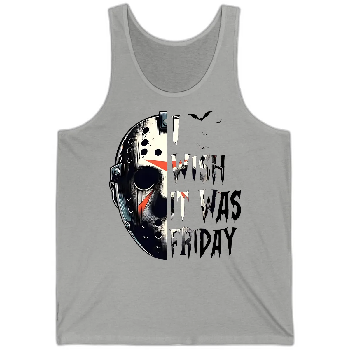 I Wish It Was Friday Jason Mask Tank in Athletic Heather