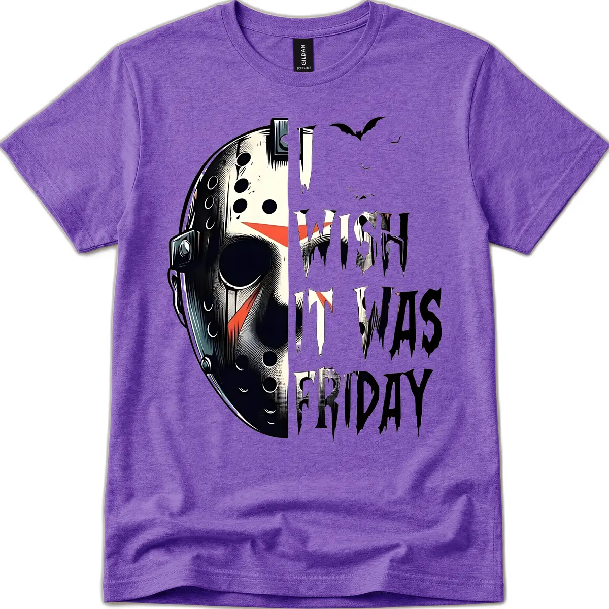 I Wish It Was Friday Jason Mask T-Shirt in Heather Purple
