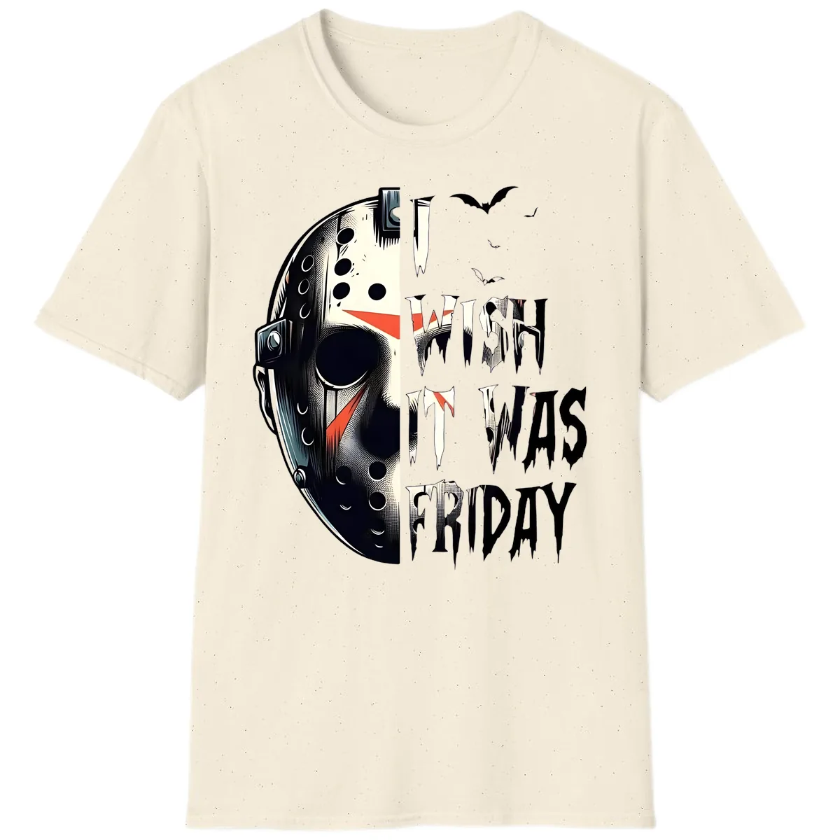I Wish It Was Friday Jason Mask T-Shirt in Natural
