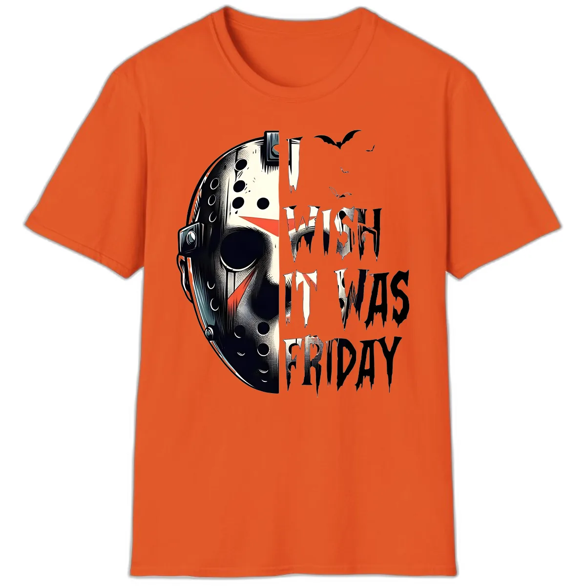 I Wish It Was Friday Jason Mask T-Shirt in Orange