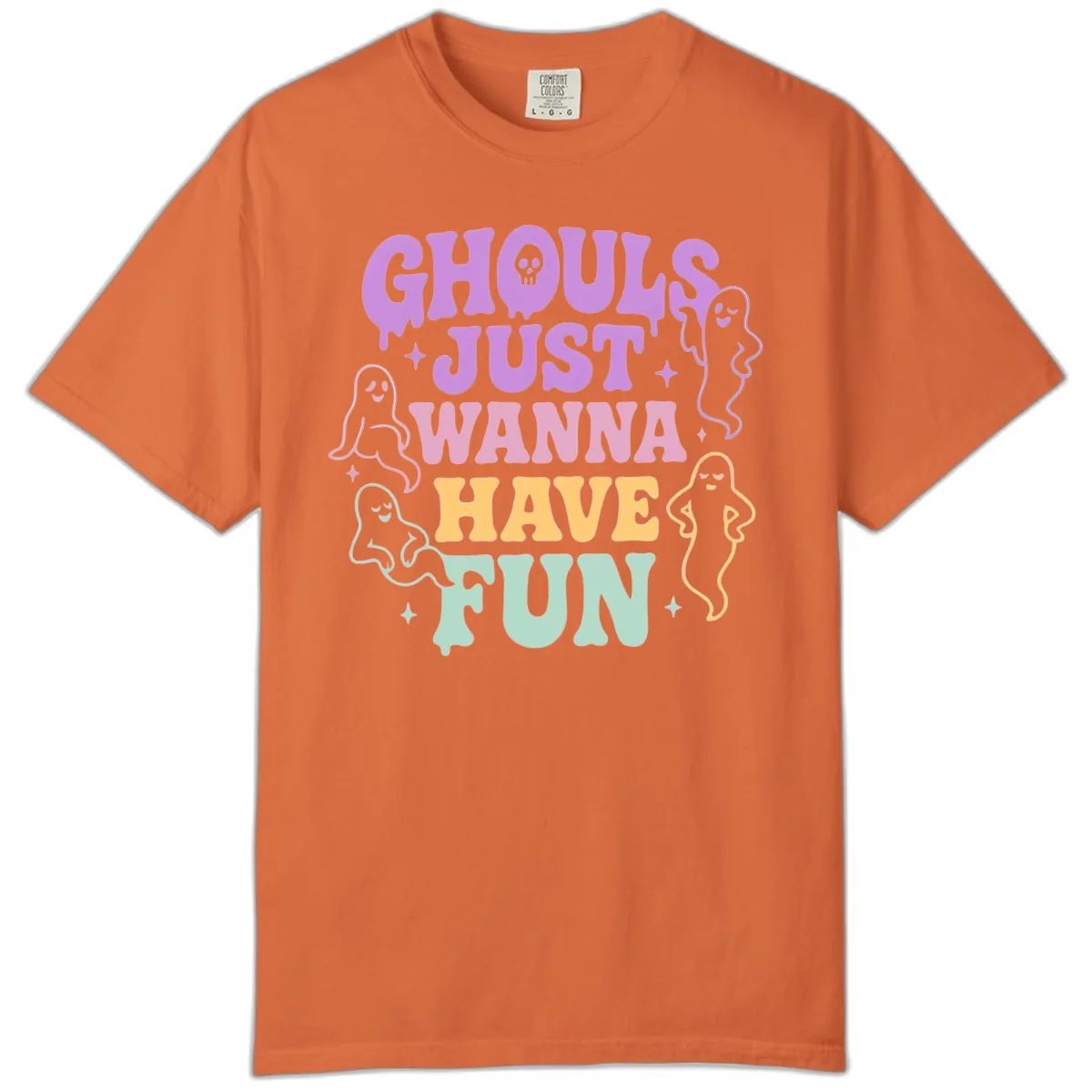 Ghouls Just Wanna Have Fun Halloween Comfort Color in Burnt Orange