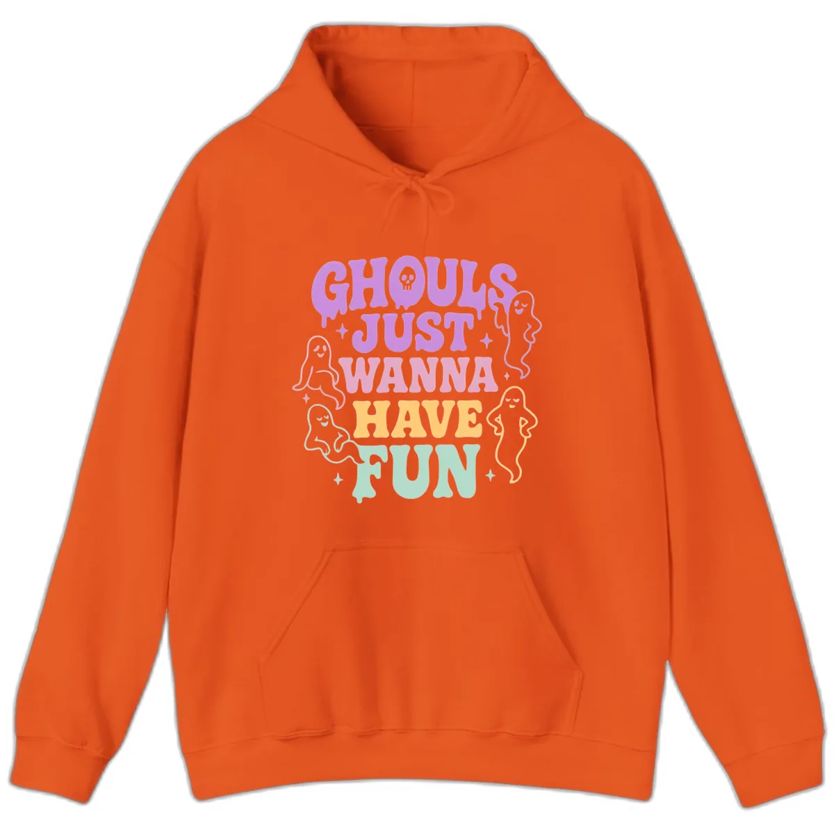 Ghouls Just Wanna Have Fun Halloween Hoodie in Orange