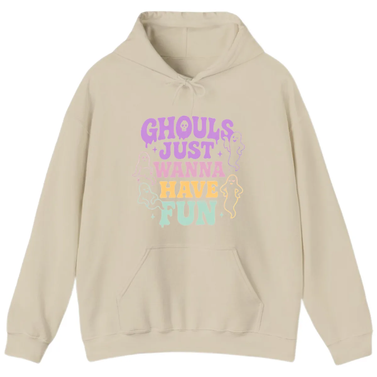 Ghouls Just Wanna Have Fun Halloween Hoodie in Sand