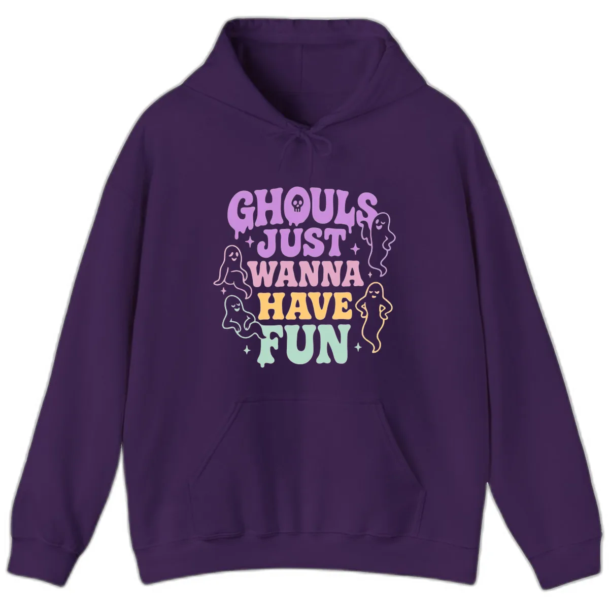 Ghouls Just Wanna Have Fun Halloween Hoodie in Purple