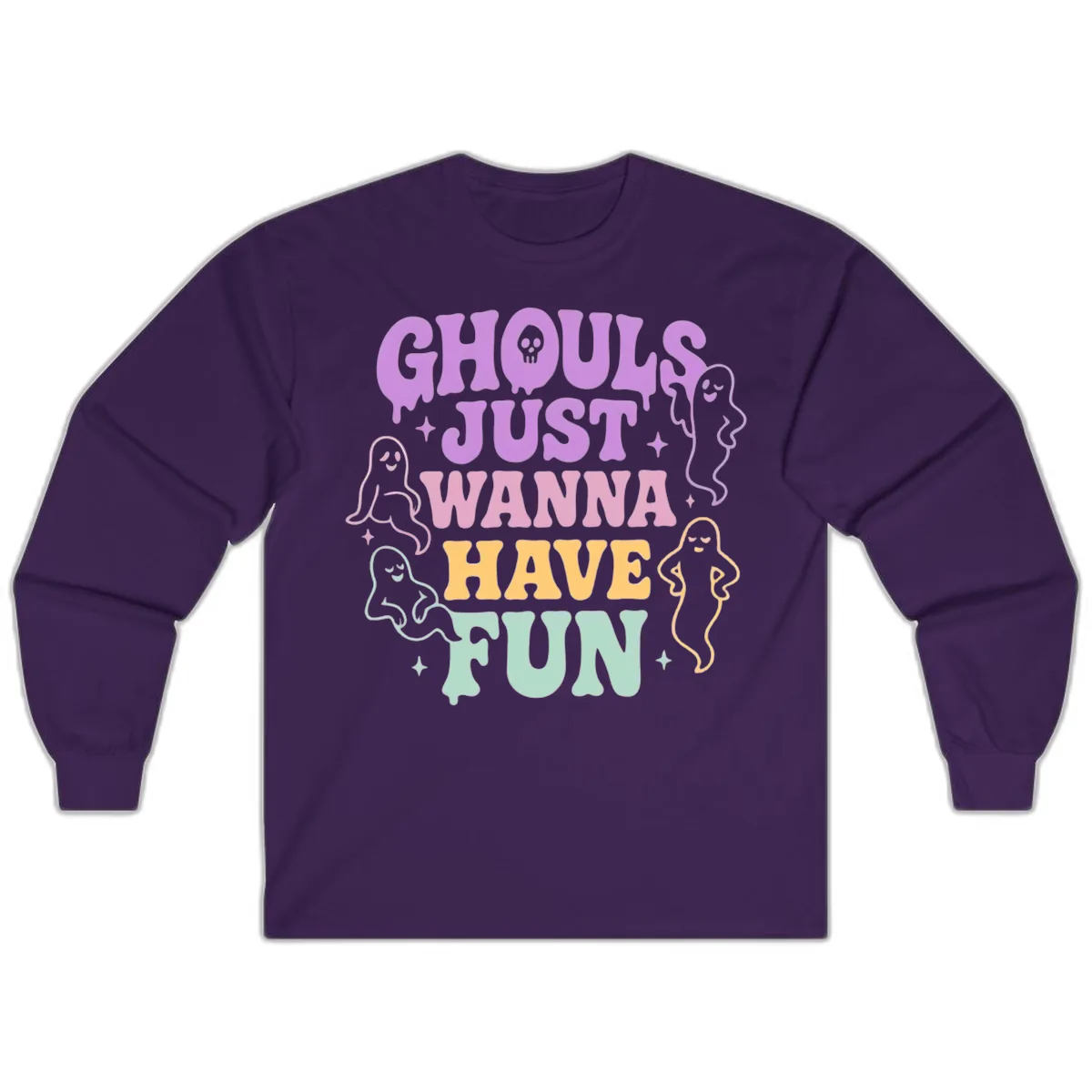 Ghouls Just Wanna Have Fun Halloween Long Sleeve in Purple