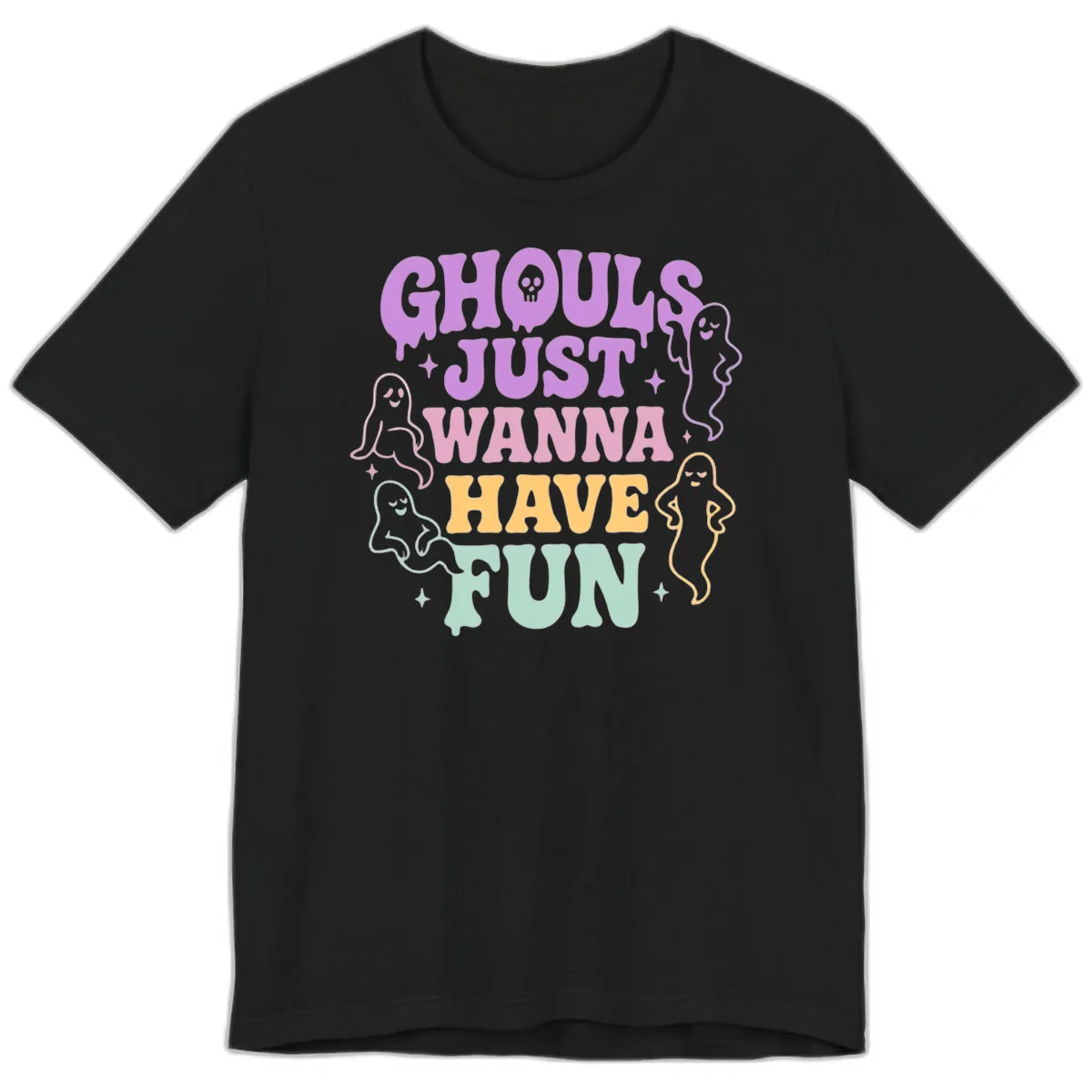 Ghouls Just Wanna Have Fun Halloween Premium T-Shirt in Black