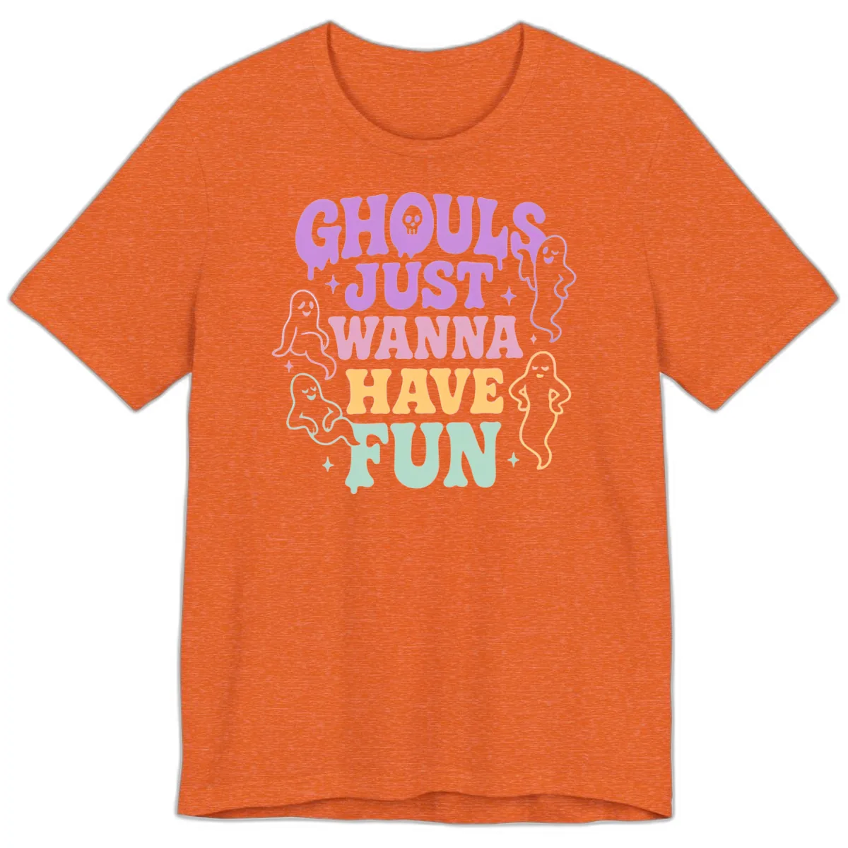 Ghouls Just Wanna Have Fun Halloween Premium T-Shirt in Heather Orange