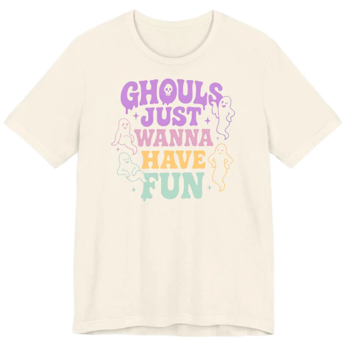 Ghouls Just Wanna Have Fun Halloween Premium T-Shirt in Natural
