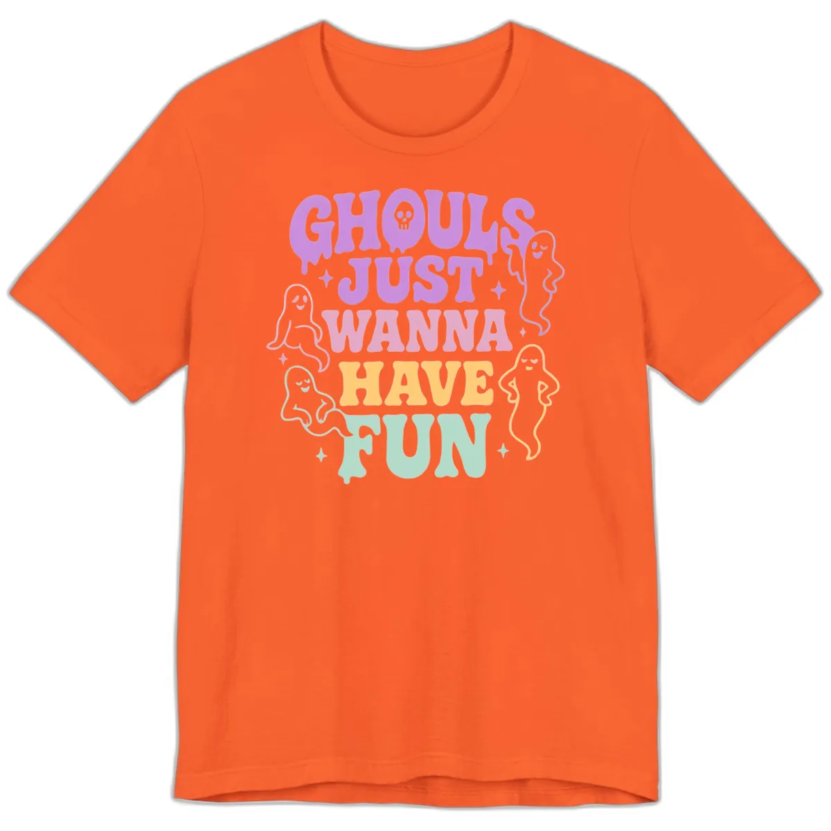 Ghouls Just Wanna Have Fun Halloween Premium T-Shirt in Orange