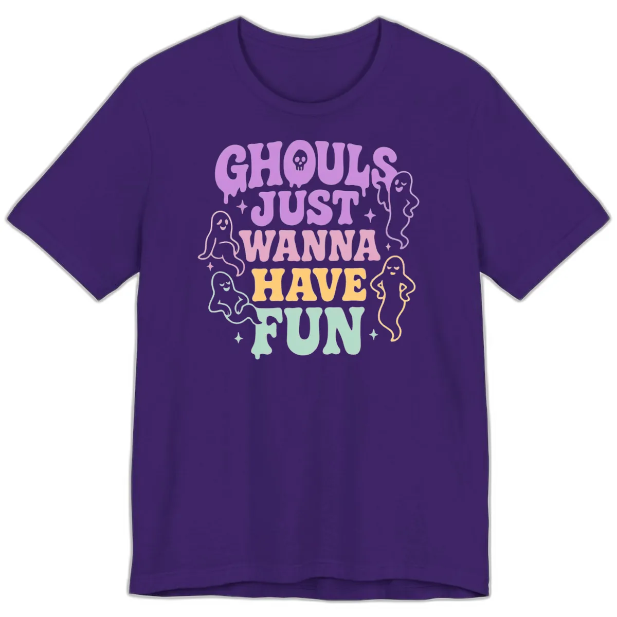 Ghouls Just Wanna Have Fun Halloween Premium T-Shirt in Team Purple