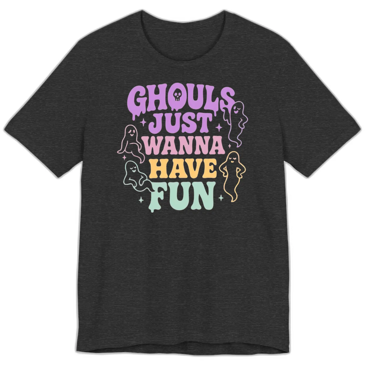 Ghouls Just Wanna Have Fun Halloween Premium T-Shirt in Dark Grey Heather