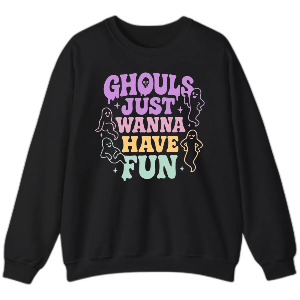 Ghouls Just Wanna Have Fun Halloween Sweatshirt in Black