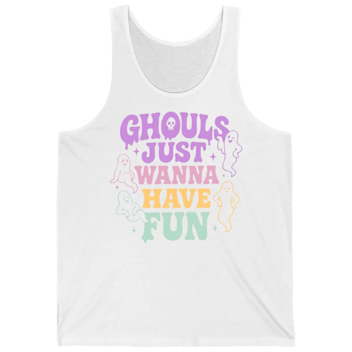 Ghouls Just Wanna Have Fun Halloween Tank in White