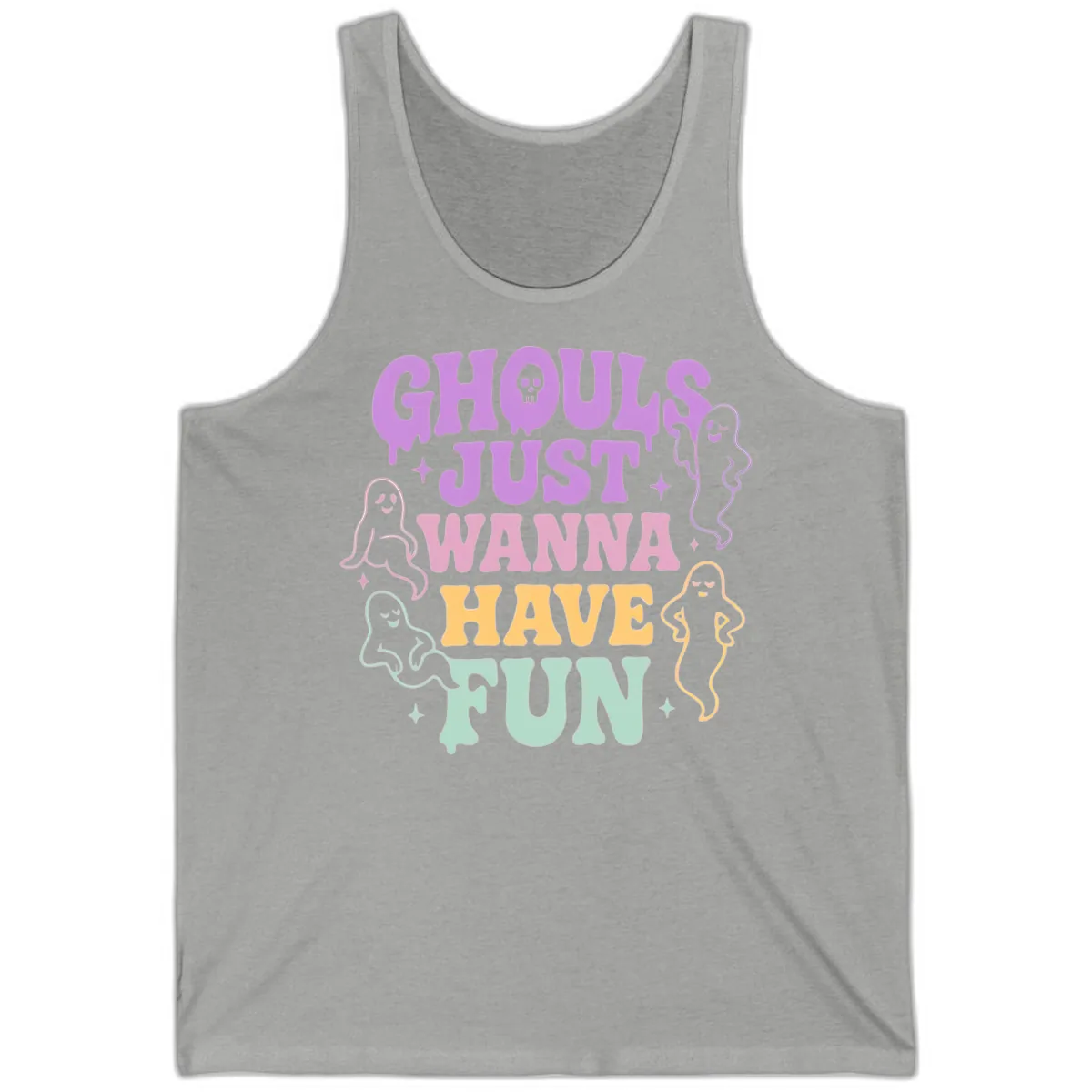 Ghouls Just Wanna Have Fun Halloween Tank in Athletic Heather