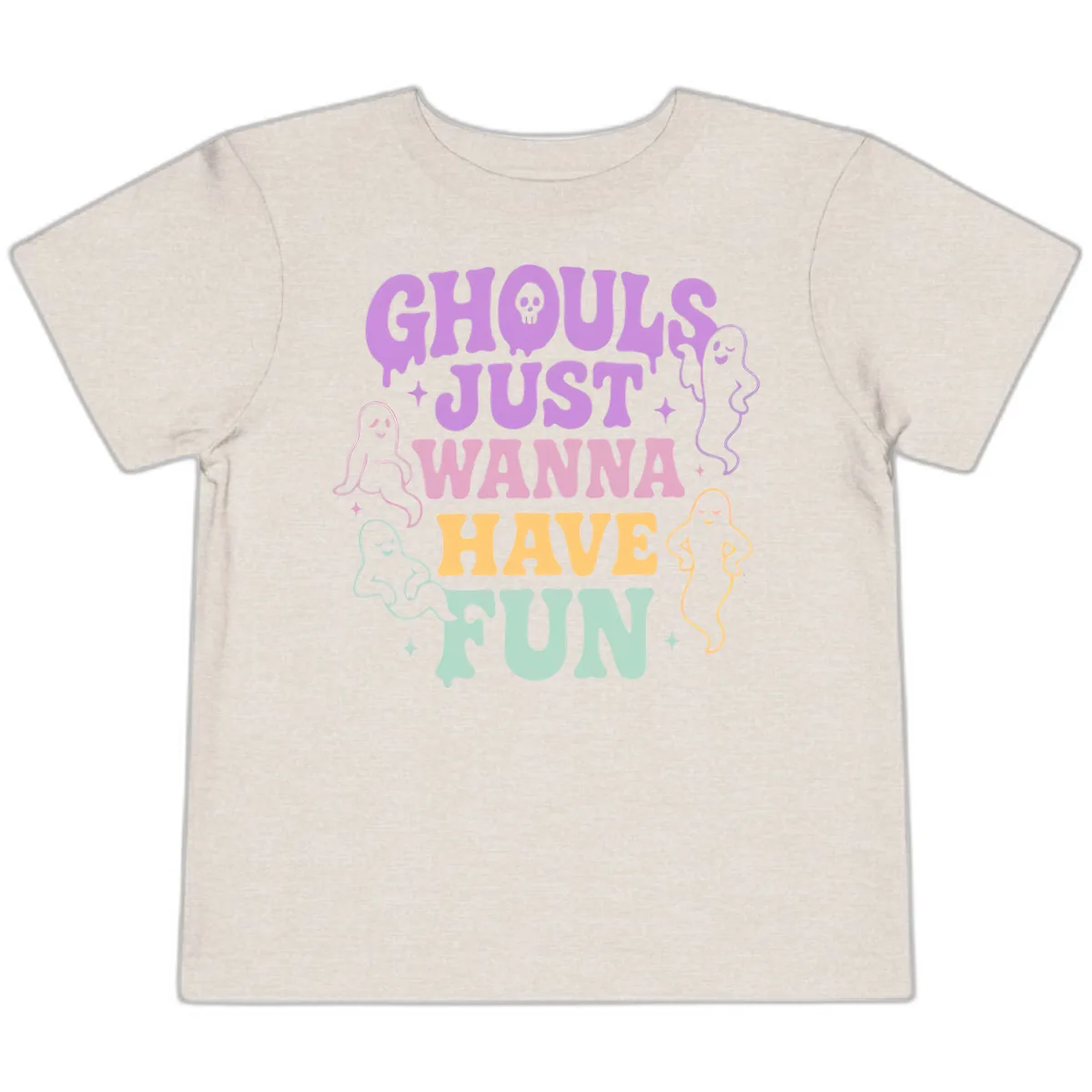 Ghouls Just Wanna Have Fun Halloween Toddler T-Shirt in Heather Dust