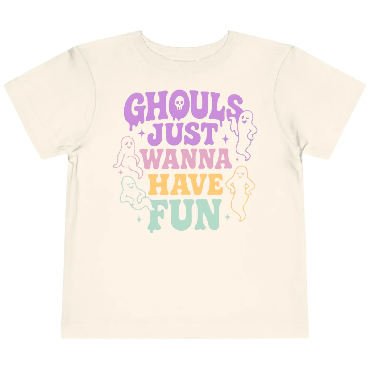 Ghouls Just Wanna Have Fun Halloween Toddler T-Shirt in Natural