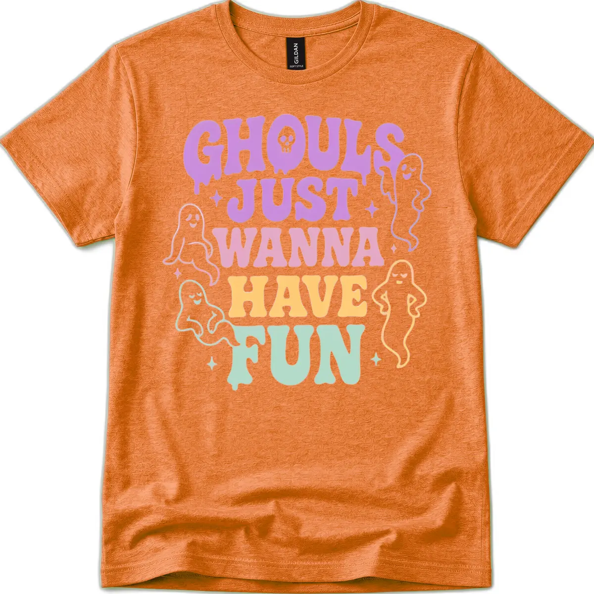 Ghouls Just Wanna Have Fun Halloween T-Shirt in Heather Orange