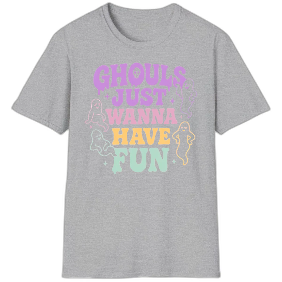 Ghouls Just Wanna Have Fun Halloween T-Shirt in Sport Grey