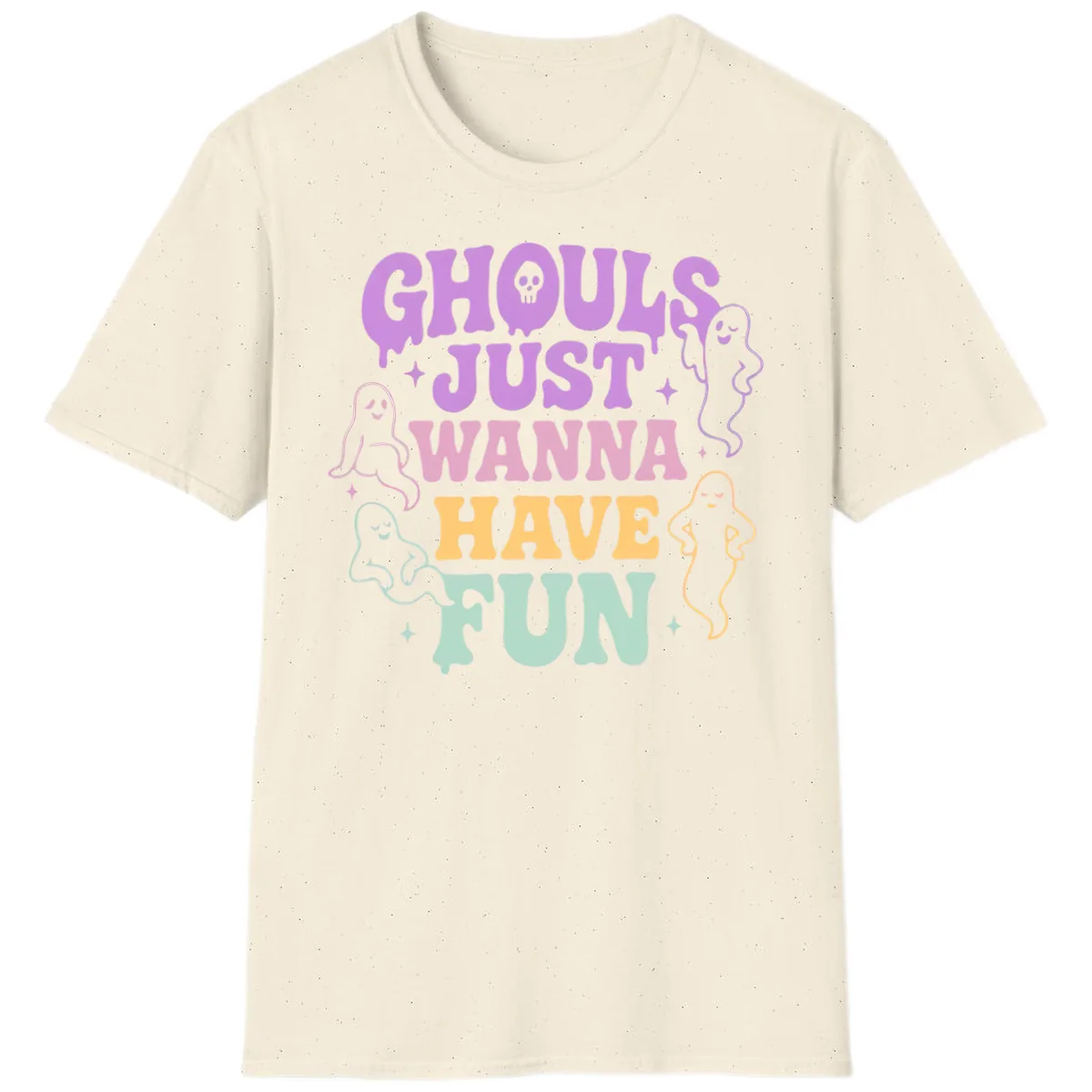 Ghouls Just Wanna Have Fun Halloween T-Shirt in Natural
