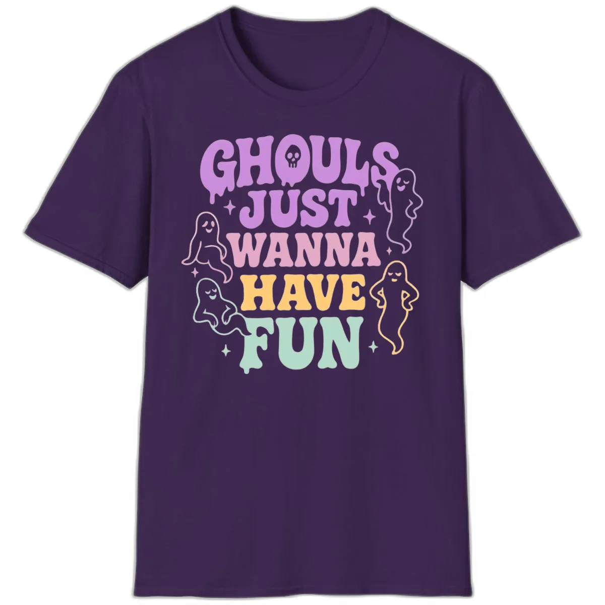 Ghouls Just Wanna Have Fun Halloween T-Shirt in Purple