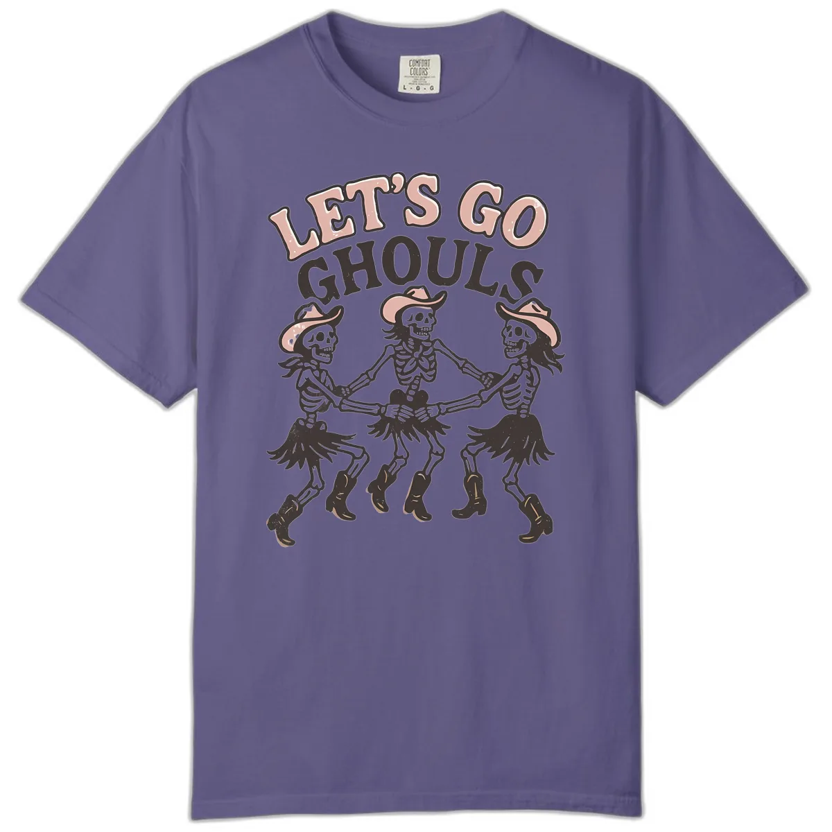 Lets Go Ghouls Skeleton Dance Comfort Color in Grape
