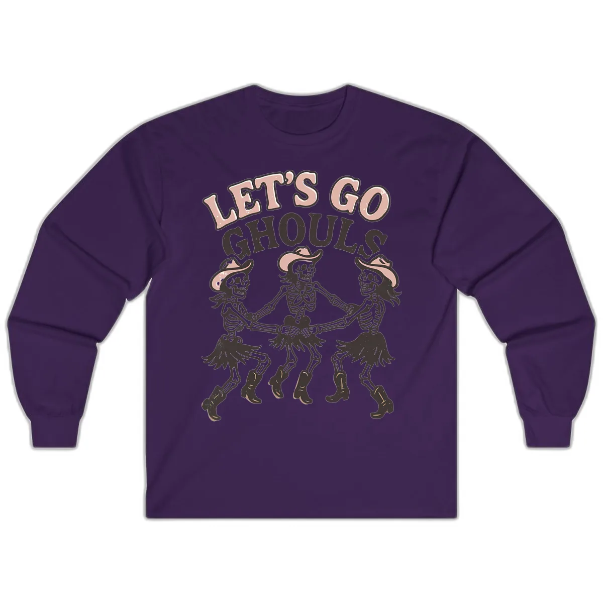 Lets Go Ghouls Skeleton Dance Long Sleeve in Purple
