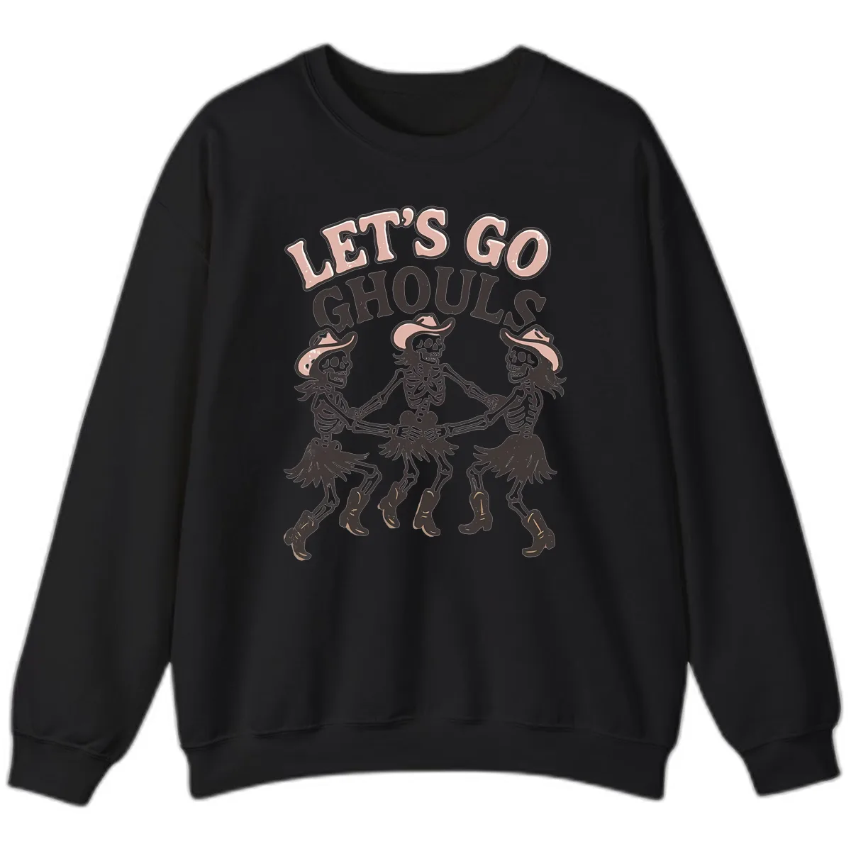 Lets Go Ghouls Skeleton Dance Sweatshirt in Black