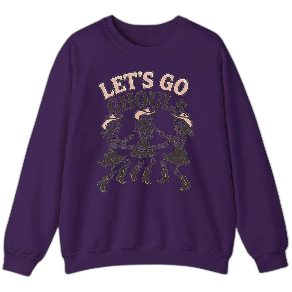 Lets Go Ghouls Skeleton Dance Sweatshirt in Purple