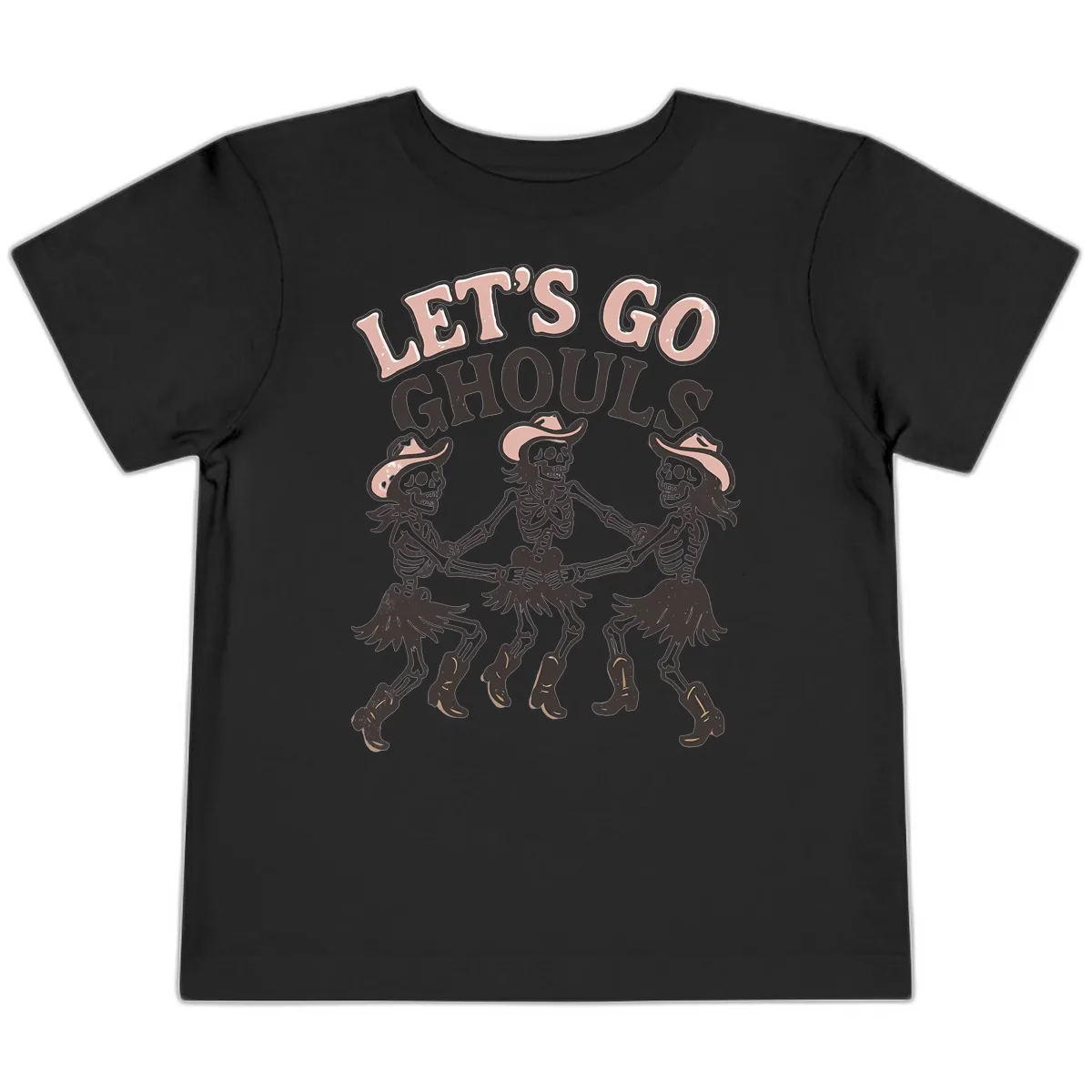 Lets Go Ghouls Skeleton Dance Toddler T-Shirt in Black