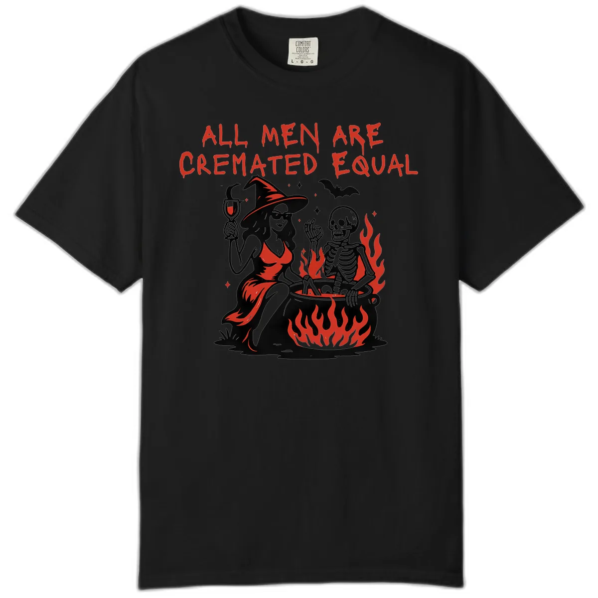 All Men Are Cremated Equal Halloween Comfort Color in Black