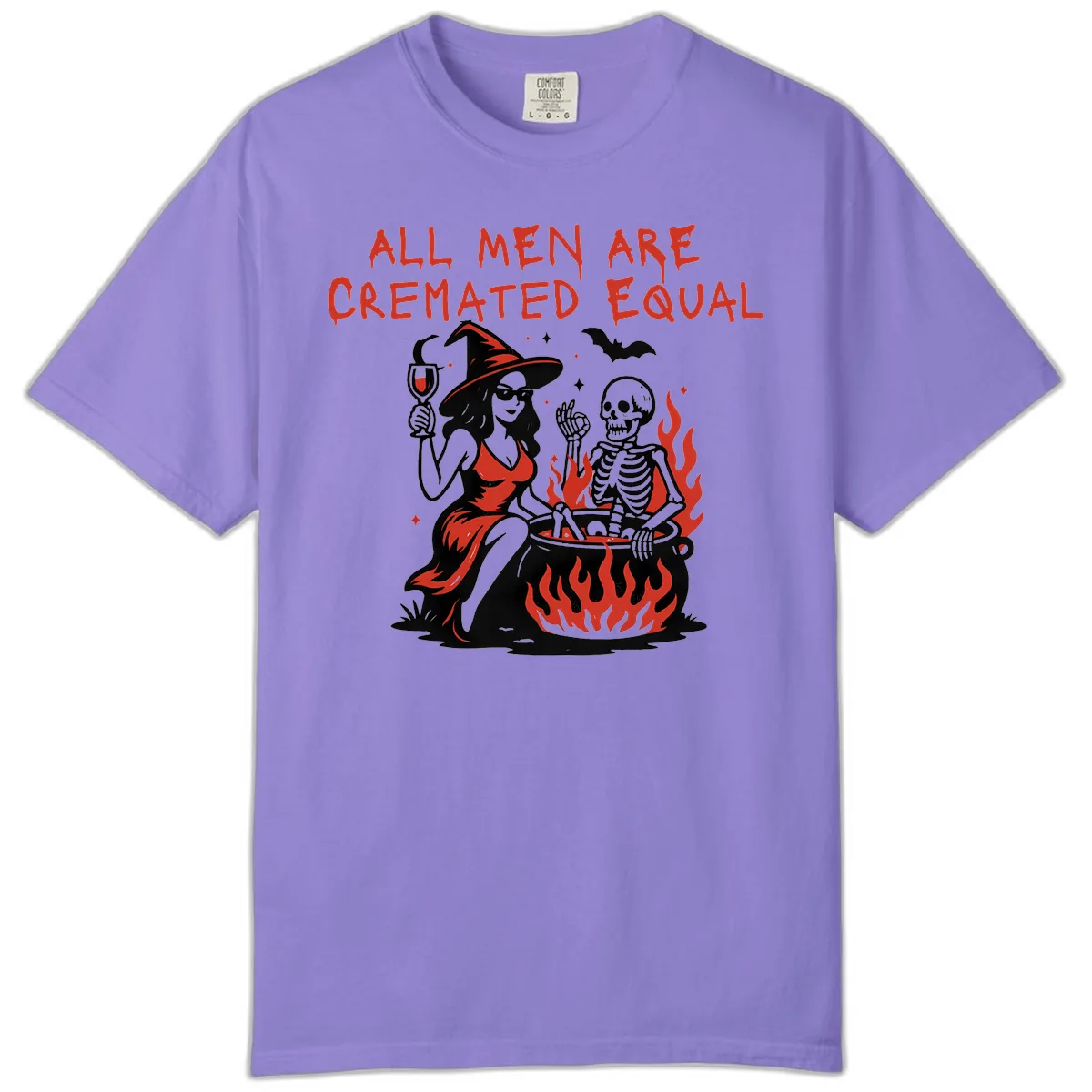 All Men Are Cremated Equal Halloween Comfort Color in Violet