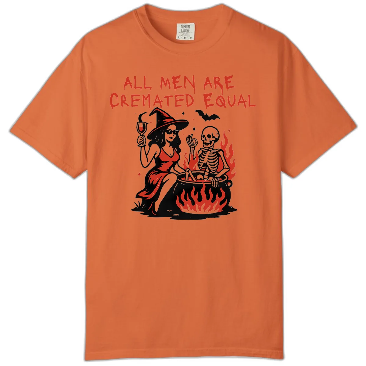 All Men Are Cremated Equal Halloween Comfort Color in Burnt Orange