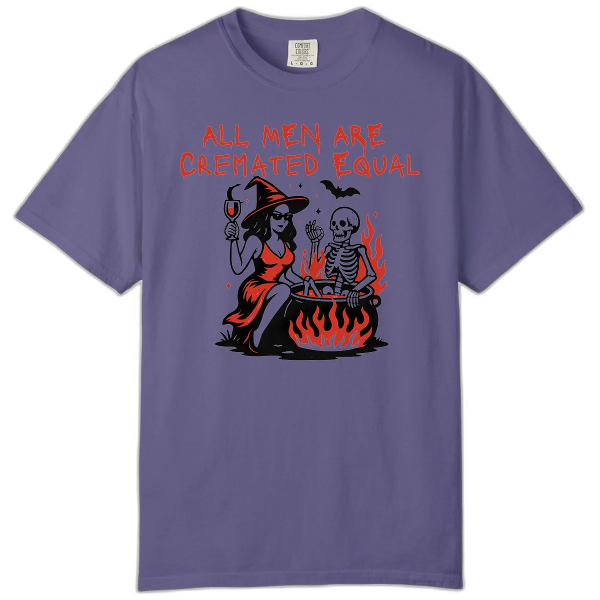 All Men Are Cremated Equal Halloween Comfort Color in Grape