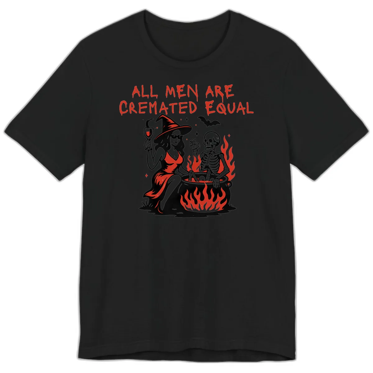 All Men Are Cremated Equal Halloween Premium T-Shirt in Black
