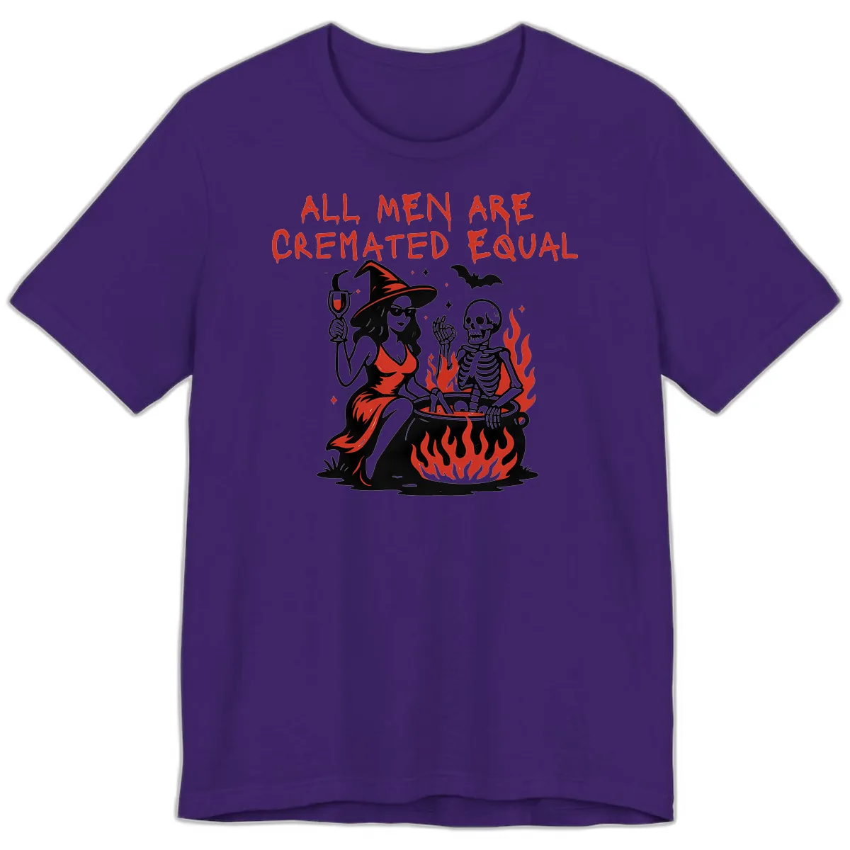 All Men Are Cremated Equal Halloween Premium T-Shirt in Team Purple