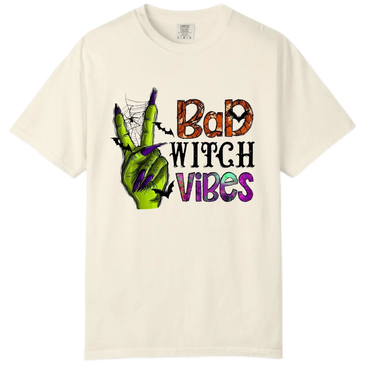 Bad Witch Vibes Halloween Graphic Comfort Color in Ivory