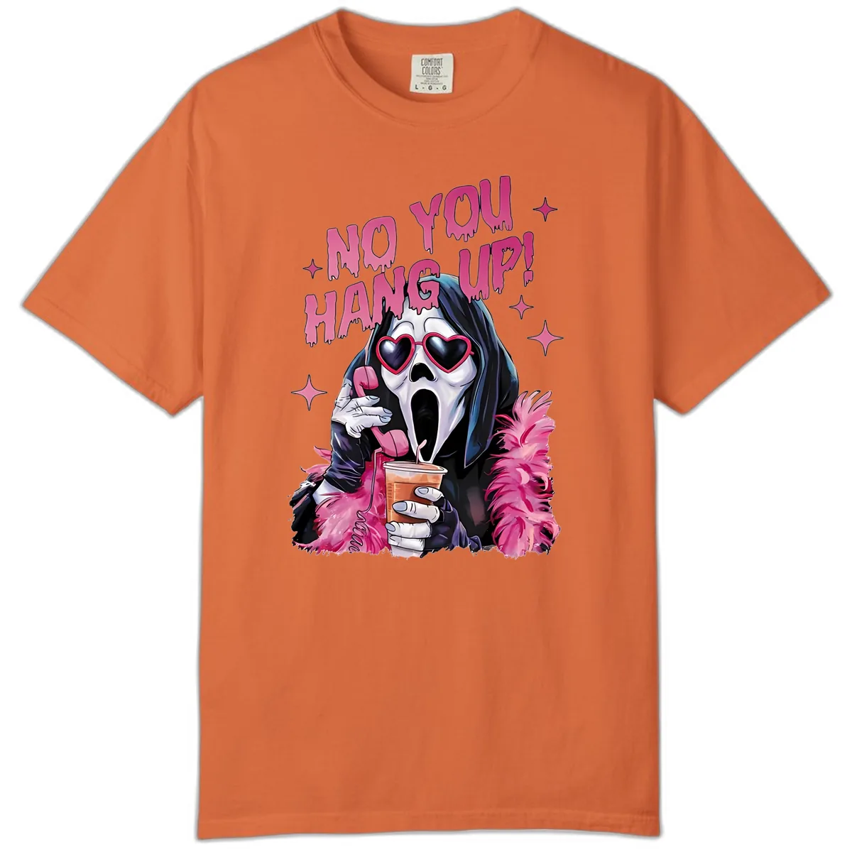 Ghostface Hang Up Halloween Design Comfort Color in Burnt Orange