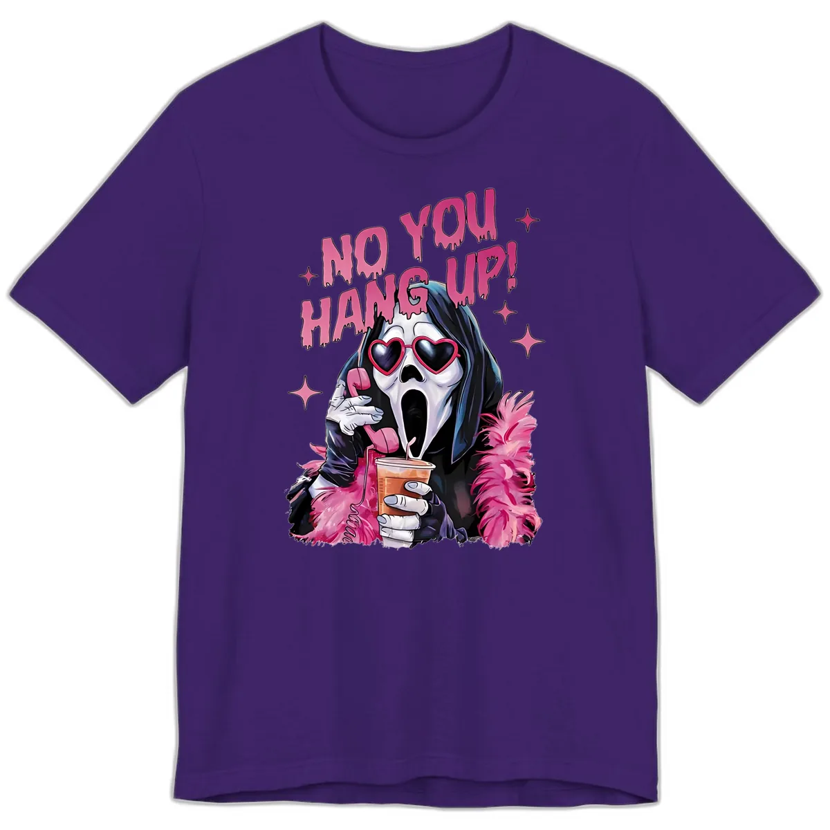 Ghostface Hang Up Halloween Design Premium T-Shirt in Team Purple