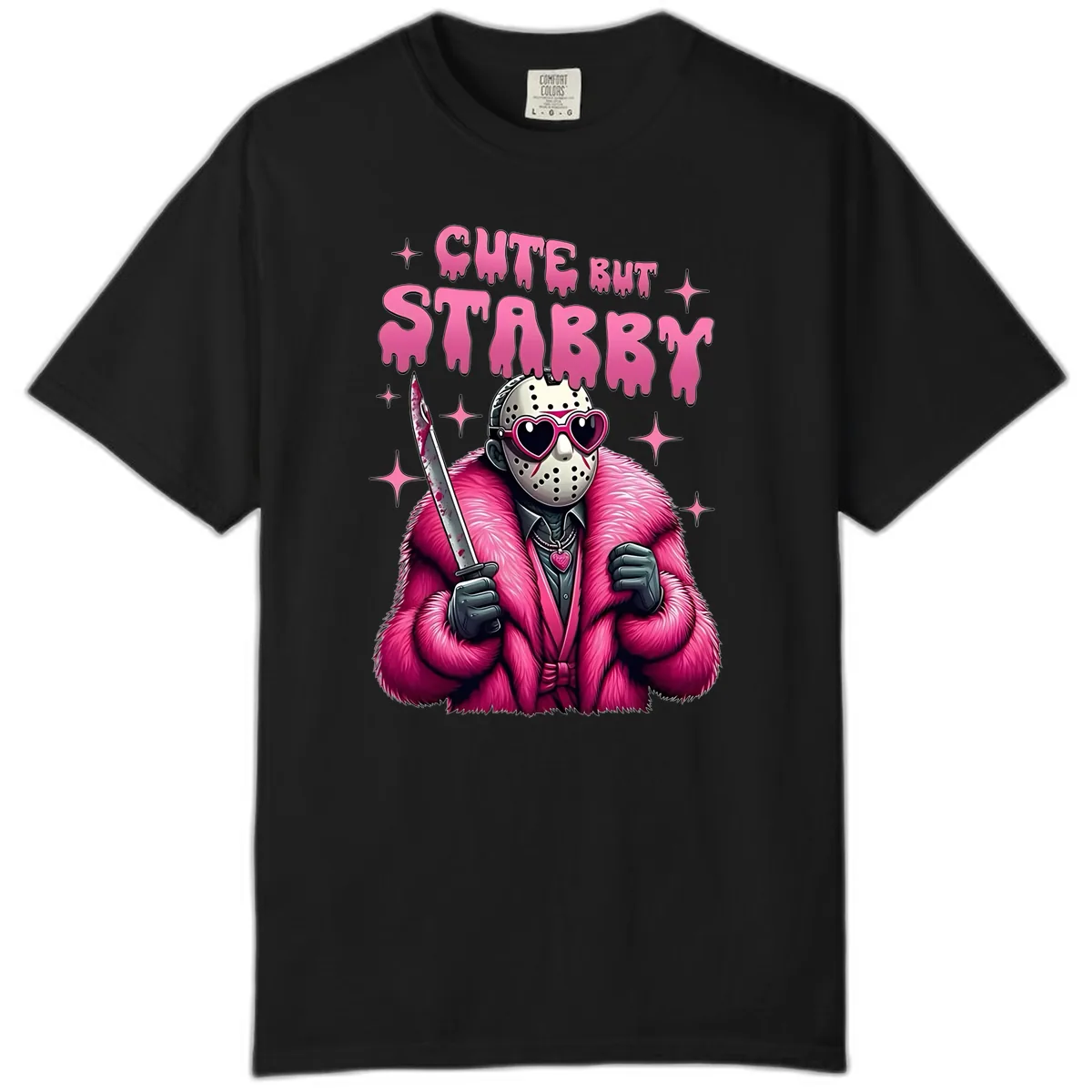 Cute But Stabby Halloween Mask Design Comfort Color in Black