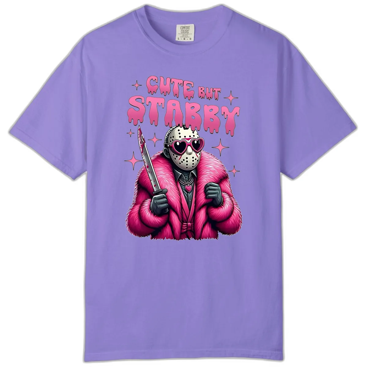Cute But Stabby Halloween Mask Design Comfort Color in Violet