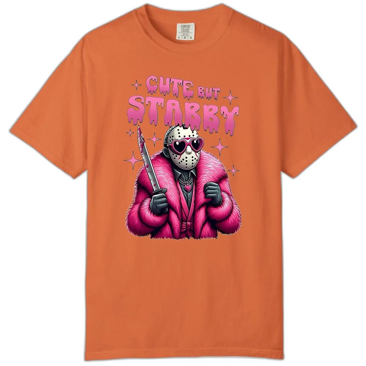 Cute But Stabby Halloween Mask Design Comfort Color in Burnt Orange