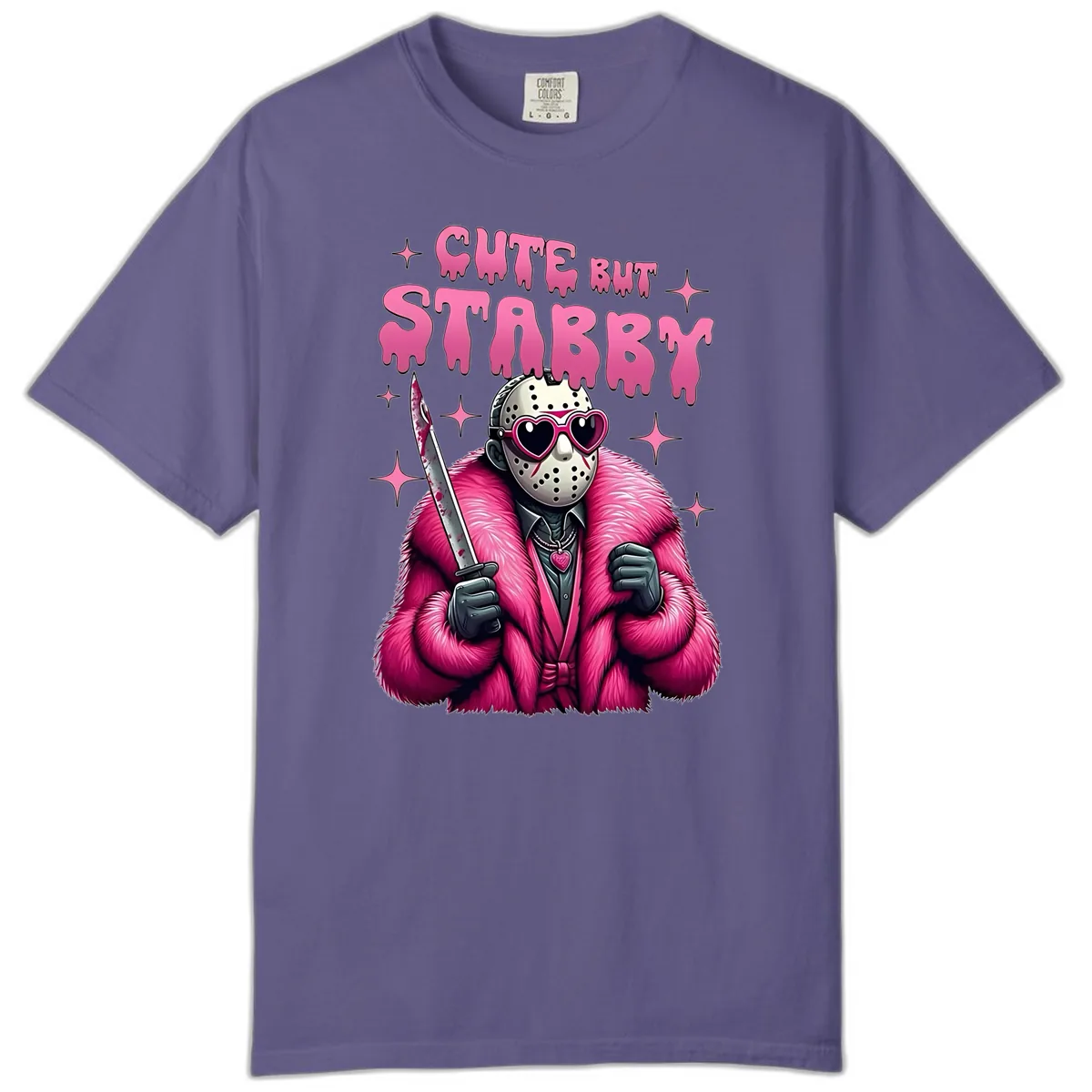 Cute But Stabby Halloween Mask Design Comfort Color in Grape