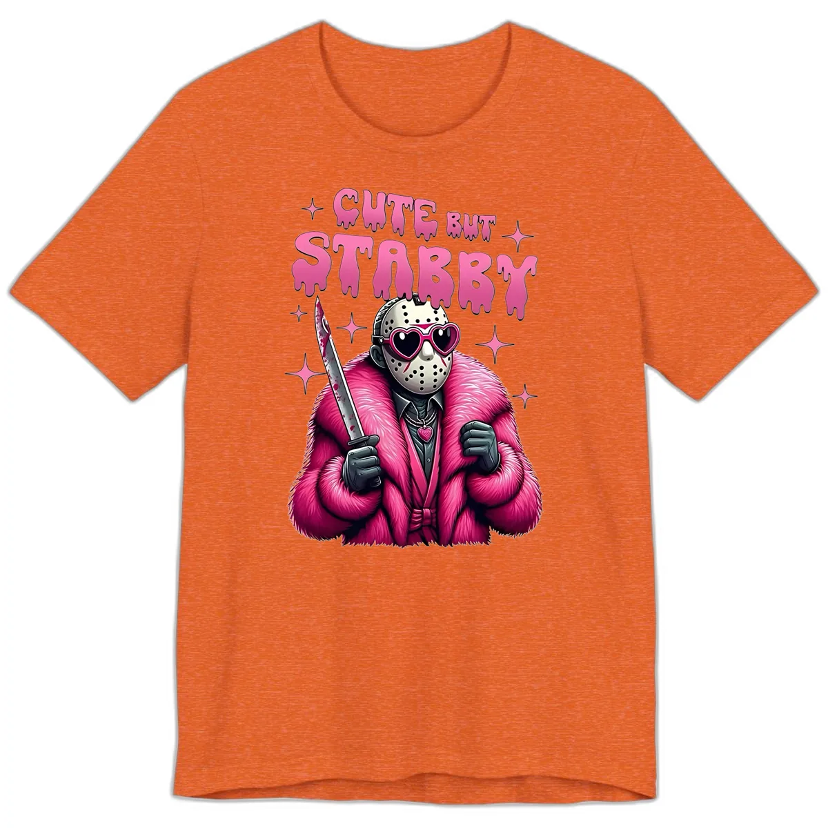 Cute But Stabby Halloween Mask Design Premium T-Shirt in Heather Orange